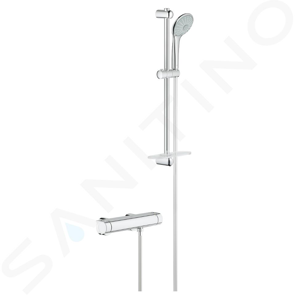 Grohe Grohtherm 2000 - Bateria prysznicowa z termostatem, zestaw natryskowy 600 mm, chrom 34195001