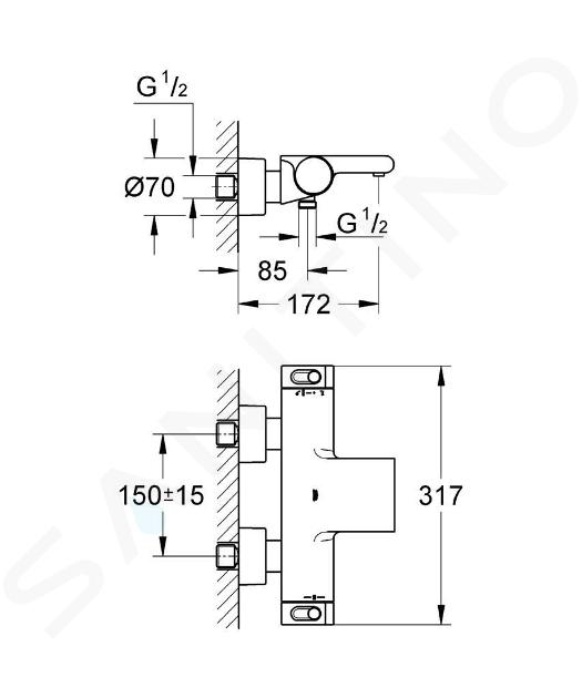 GROHE 34 174 001 GROHTHERM 2000 Grifo Termostático Bañera — Bañoidea