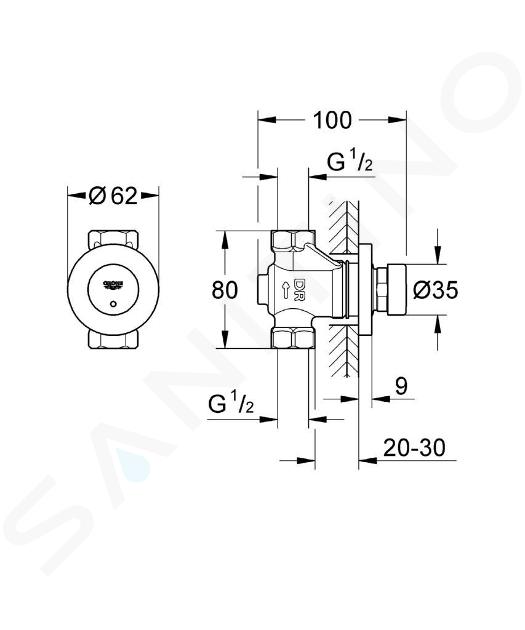 salto Ladder fontein Grohe Euroeco Cosmopolitan T - Zelfsluitende douchekraan, chroom 36268000 |  Sanitino.nl