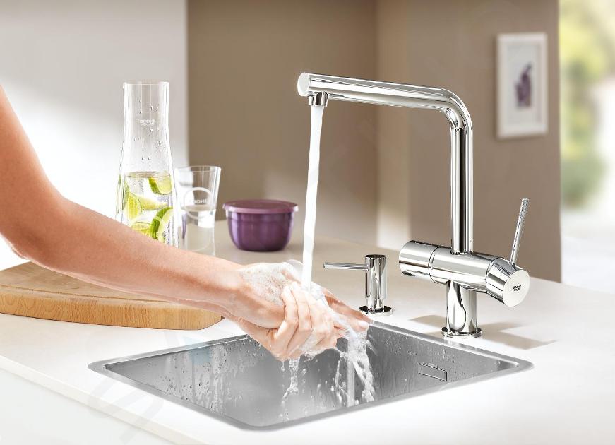 dosificador jabon encimera cocina grohe contemporaneo 40536000