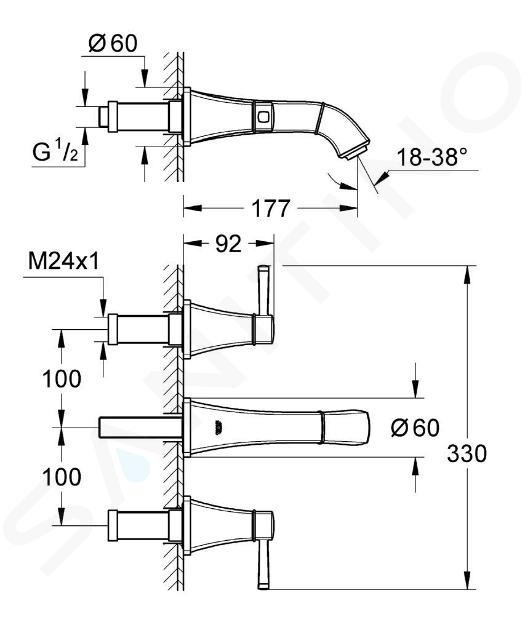 grifo grohe lavabo bimando grandera cromo 21107000