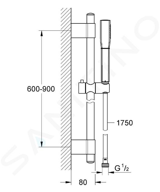 Grohe Grandera - Conjunto de alcachofa de ducha (1 chorro), soporte y  manguera, cromo/oro 27993IG0