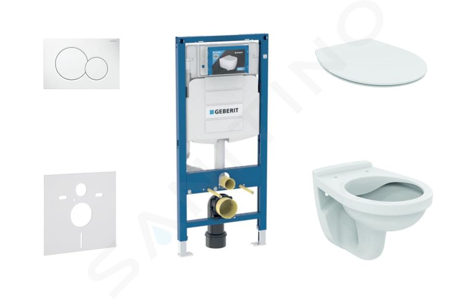 Geberit Duofix - Set d'installation pré-murale, cuvette Alpha avec abattant, plaque de déclenchement Sigma01, blanc alpin 111.300.00.5 ND1