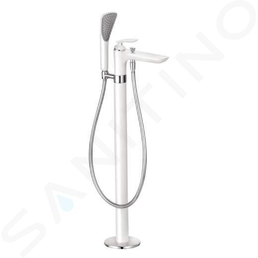 Kludi Balance - Grifo de suelo para bañera, blanco/cromo 525909175