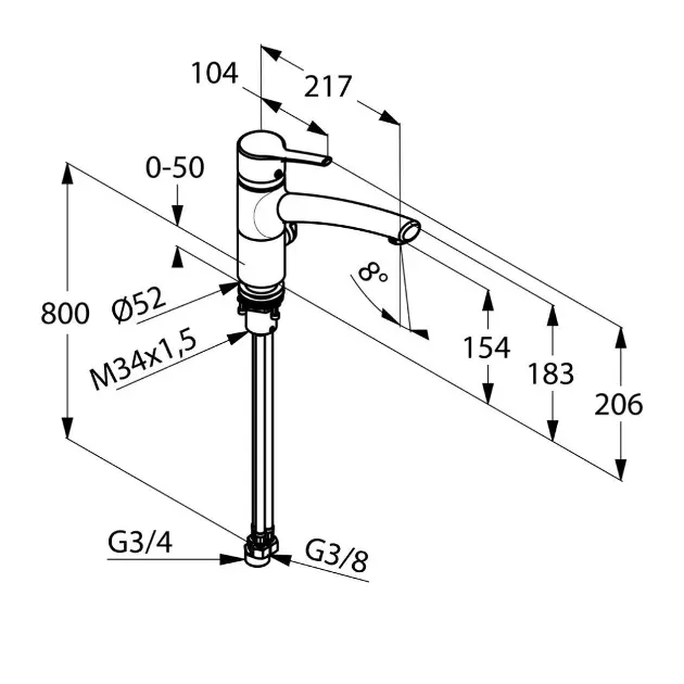 Kludi Logo Neo Spültisch-Einhebelmischer Verchromt Mit Luftsprudler - Für Einlochmontage, 379130575