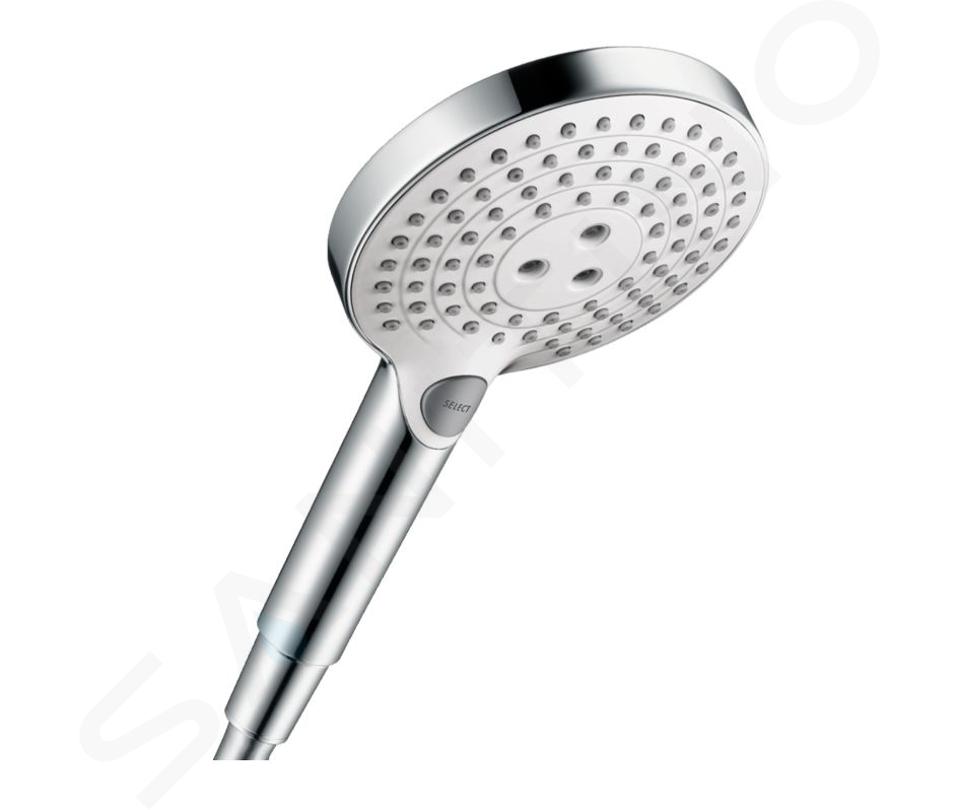 Hansgrohe Raindance Select S - Główka prysznicowa 120, 3 strumienie, EcoSmart, biały/chrom 26531400