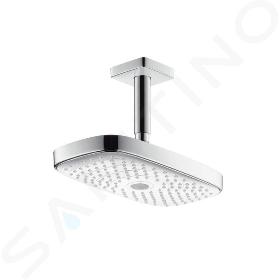 Hansgrohe Raindance Select E - Douche de tête 300, 2 jets, bras de douche 10 cm, blanc/chrome 27384400