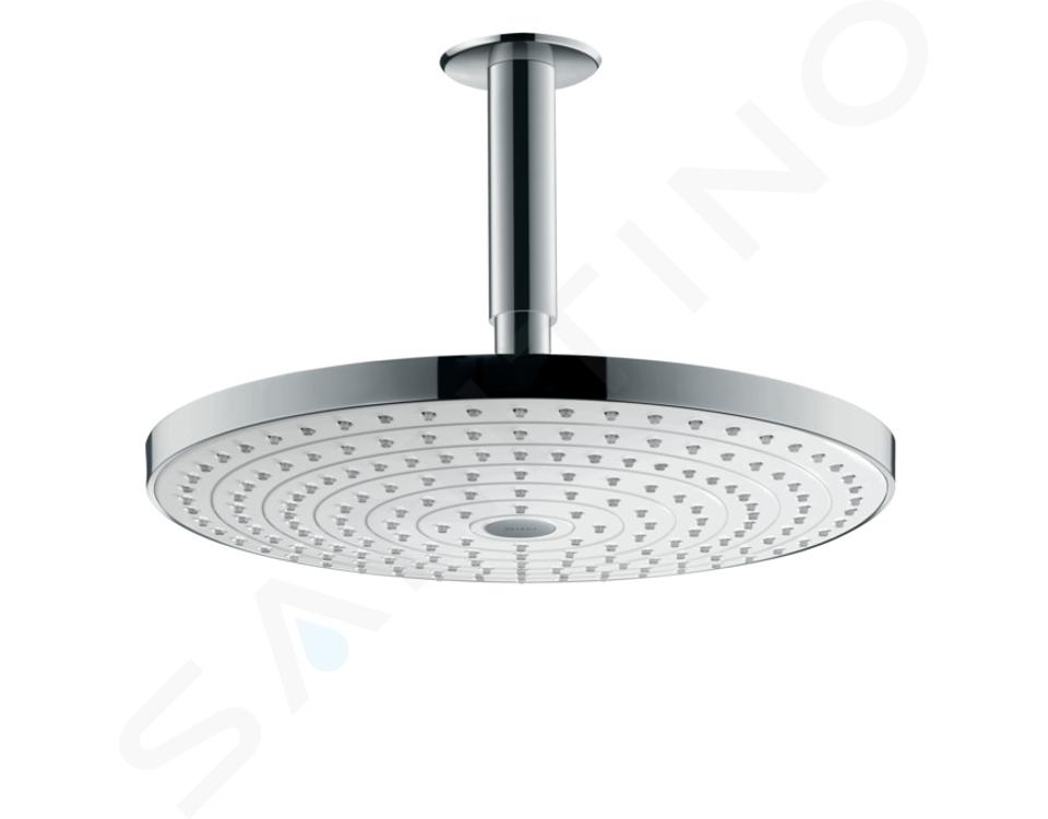 Hansgrohe Raindance Select S - Deszczownica 300, 2 strumienie, ramię prysznica 10 cm, biały/chrom 27337400