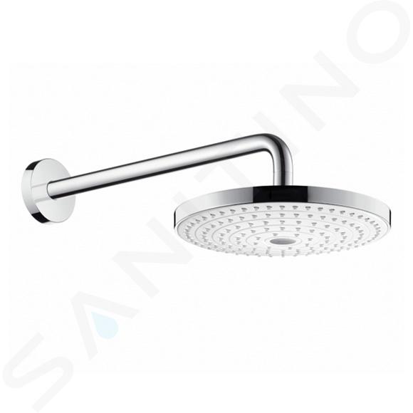 Hansgrohe Raindance Select S - Deszczownica 240, 2 strumienie, EcoSmart 9 l/min, ramię prysznica 39 cm, biały/chrom 26470400