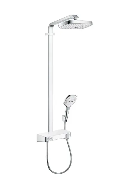 Levně Hansgrohe Raindance Select E - Sprchový set s termostatem ShowerTablet, 30 cm, 2 proudy, bílá/chrom 27126400