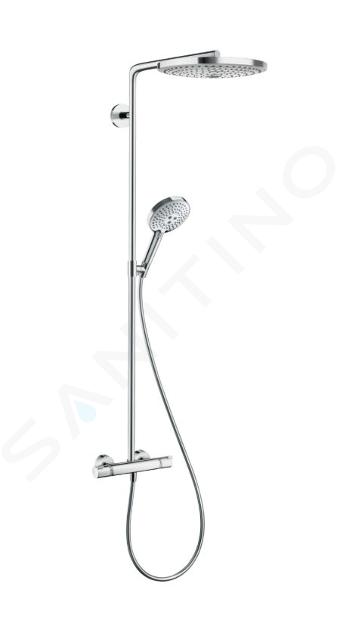 Hansgrohe Raindance Select S - Set de douche avec thermostat, 300 mm, 2 jets, blanc/chrome 27133400