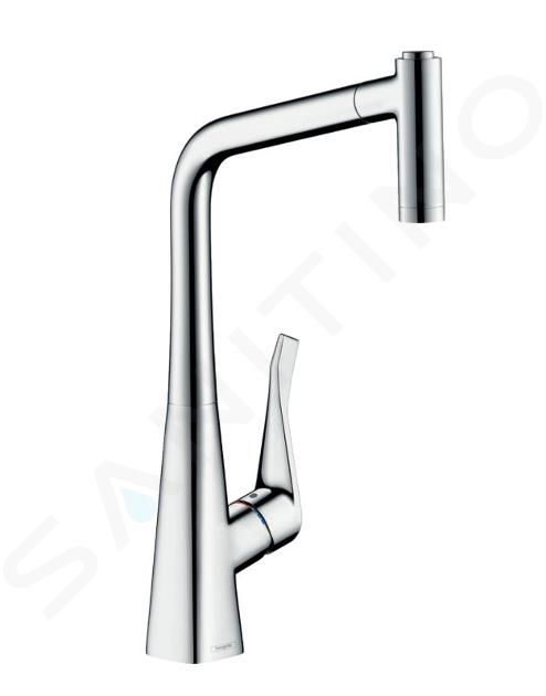 Hansgrohe Metris New - Páková kuchynská batéria 320 s vyťahovacou spŕškou, chróm 14820000