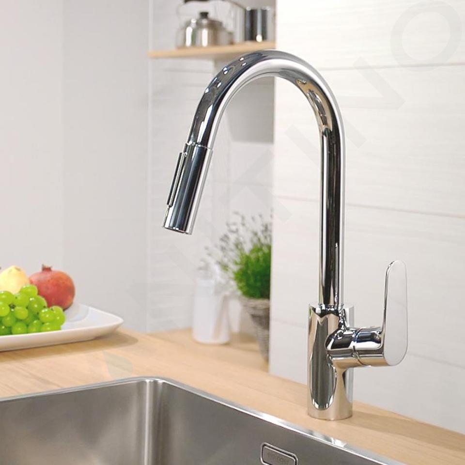 Robinet Cuisine Douchette Hansgrohe Focus M41 Acier Inoxydable 2jets  31815800