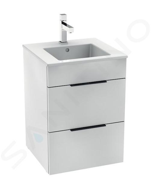 Jika Cube - Meuble avec lavabo, 440x422x607 mm, 2 tiroirs, blanc H4536221763001