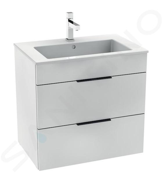 Jika Cube - Meuble avec lavabo, 640x422x622 mm, 2 tiroirs, blanc H4536021763001