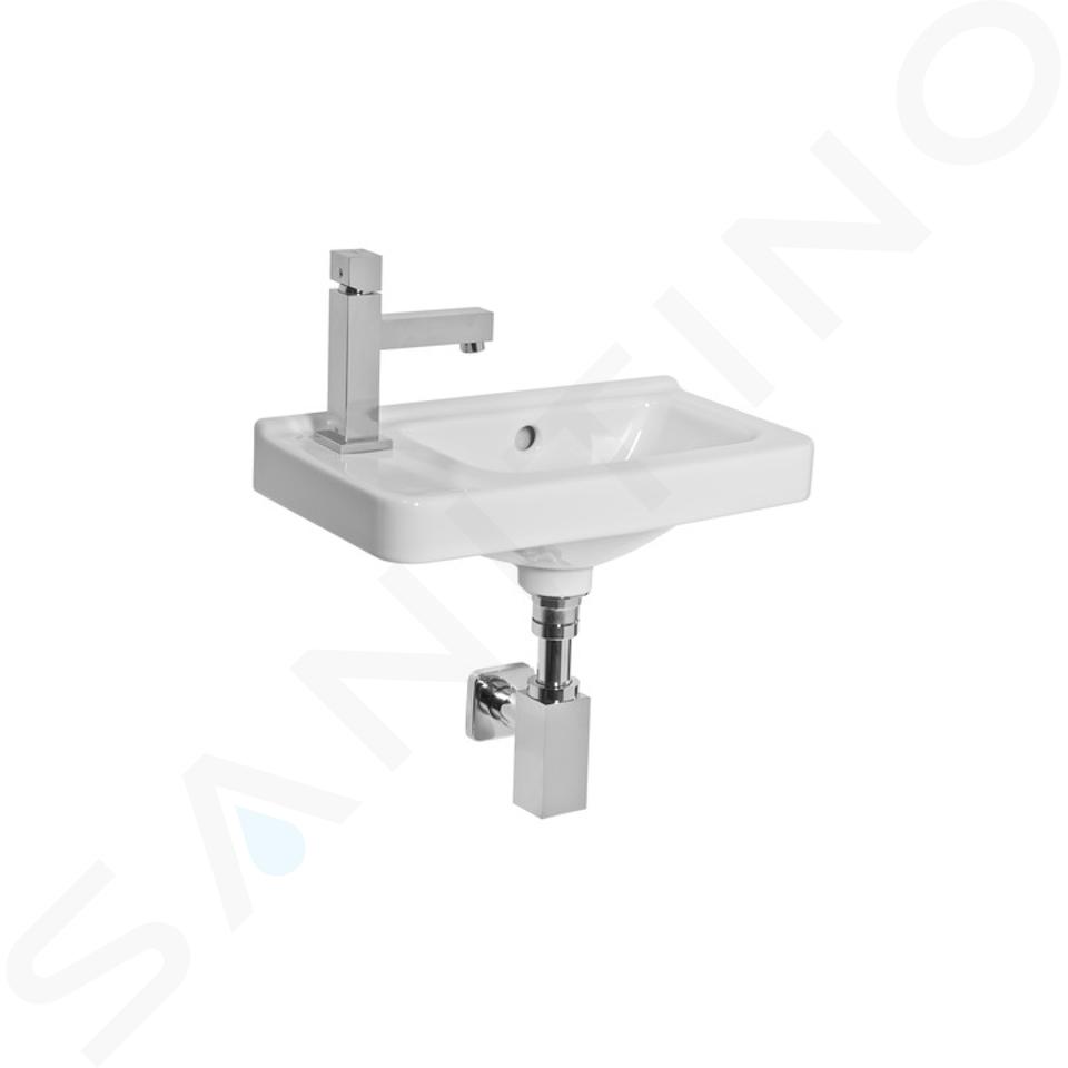 Jika Cubito - Lavabo 450x250 mm, con 1 orificio para grifo a la izquierda, con rebosadero, blanco H8114230001051