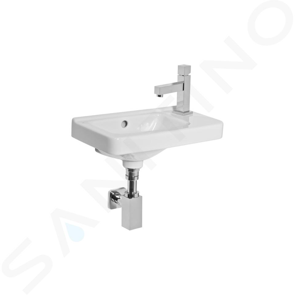 Jika Cubito - Lavabo 450x250 mm, con sfioratore, con foro per rubinetto a destra, bianco H8114240001061