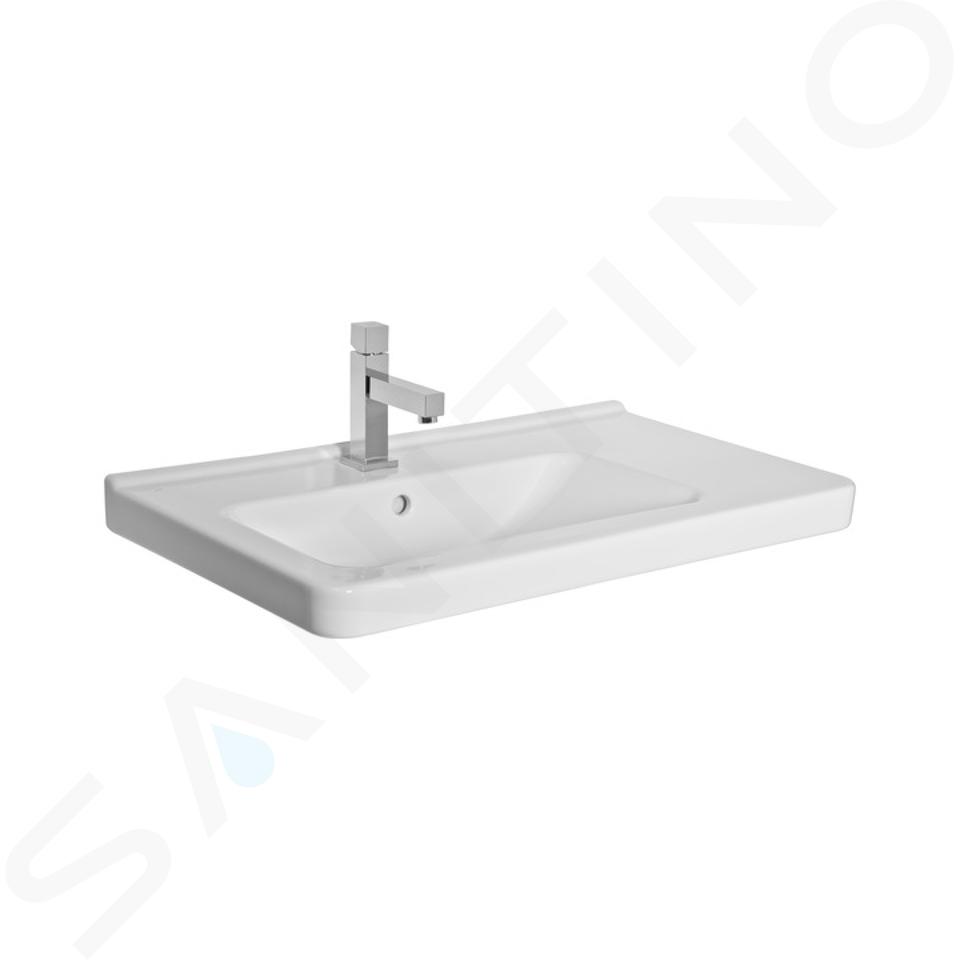 Jika Cubito - Lavabo 750x450 mm, con rebosadero, orificio para grifo, variante derecha, blanco H8124220001041