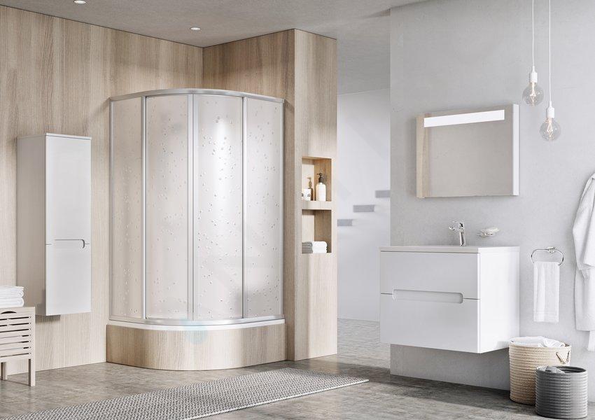 Ravak Supernova - Cabine de douche quart de rond en quatre parties SKCP4-80 Sabina, 78-80 cm, satiné/Pearl 31144VU0011