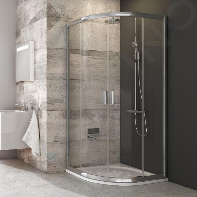 Ravak Blix - Cabine de douche carrée en quatre parties, 78-80 cm, aluminium brillant/verre transparent 3B240C00Z1