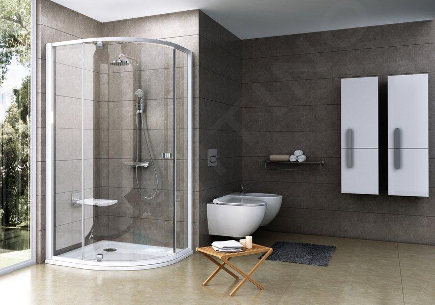 Ravak Pivot - Cabine de douche quart de cercle PSKK3-80, 770-795 mm, blanc/chrome/verre clair 37644100Z1