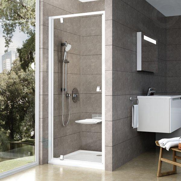 Ravak Pivot - Porte de douche pivotante, 900 mm, blanc/chrome/verre clair 03G70100Z1