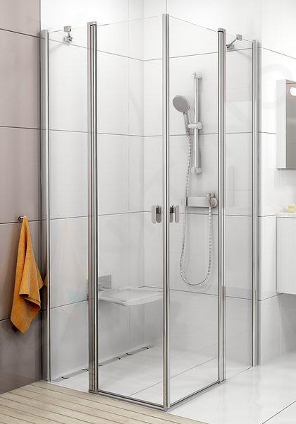 Ravak Chrome - Porte de douche CRV2-110, 1080-1100 mm, aluminium poli/verre transparent 1QVD0C00Z1