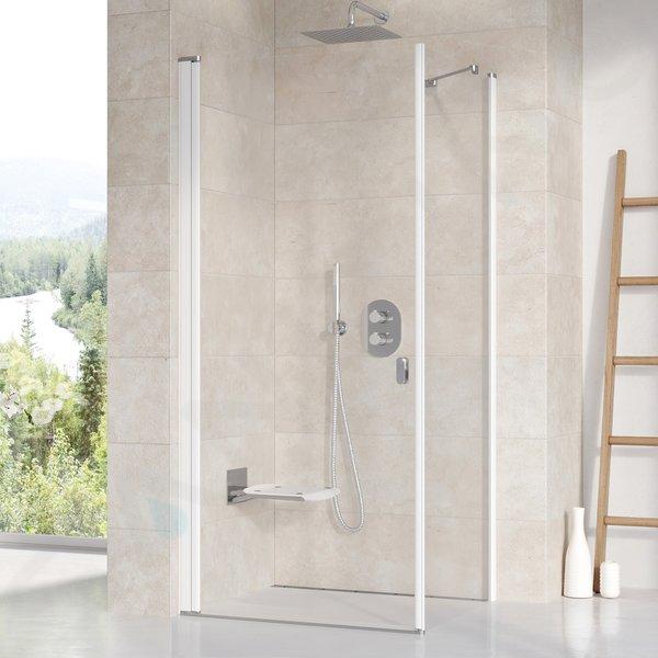 Ravak Chrome - Paroi de douche fixe CPS-80, 780-800 mm, blanc/verre transparent 9QV40100Z1