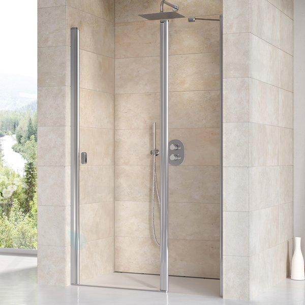 Ravak Chrome - Porte de douche en deux parties CSD2-100, 975-1005 cm, aluminium brillant/verre transparent 0QVACC00Z1