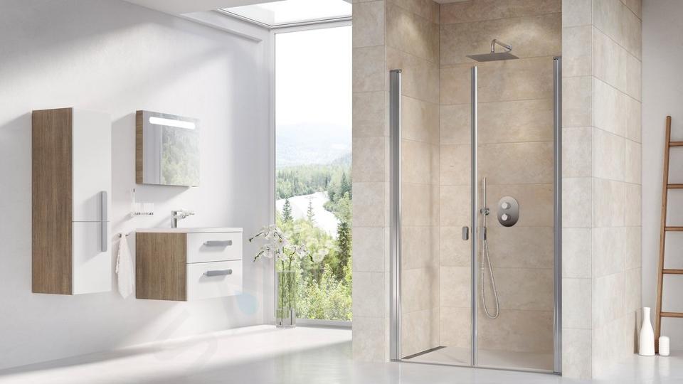 Barre de seuil pour porte de douche aluminium brillant 120 cm