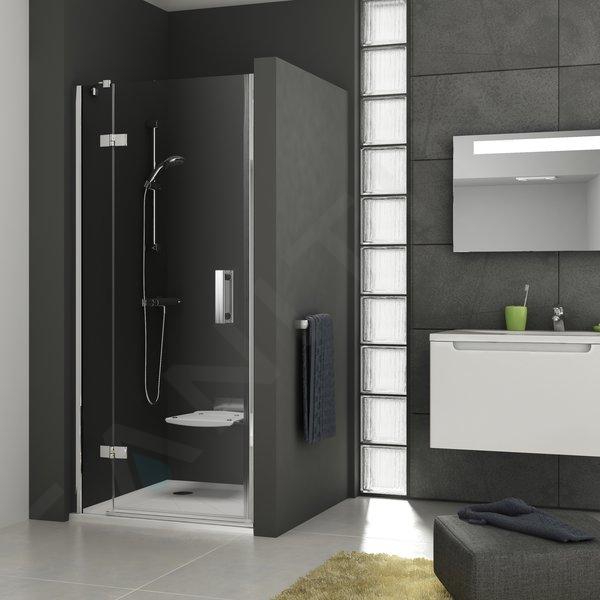 Ravak SmartLine - Porte de douche en deux parties SMSD2-90 A-L, 889-906 mm, gauche, chrome/verre clair 0SL7AA00Z1