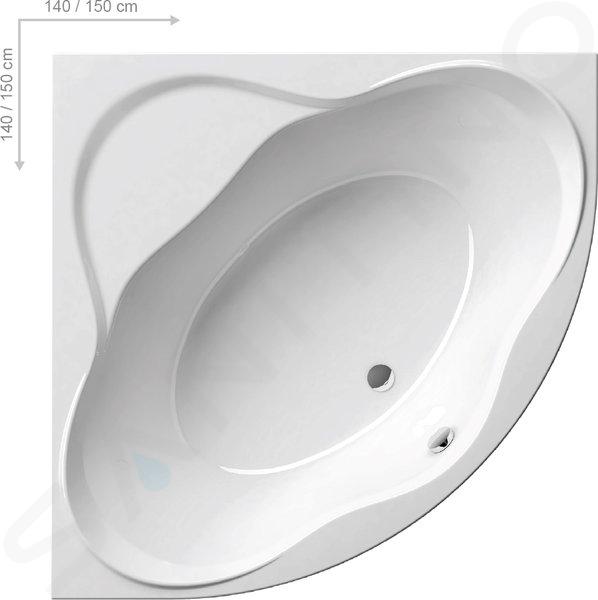 Ravak NewDay - Eckbadewanne 1400x1400 mm, weiß C651000000