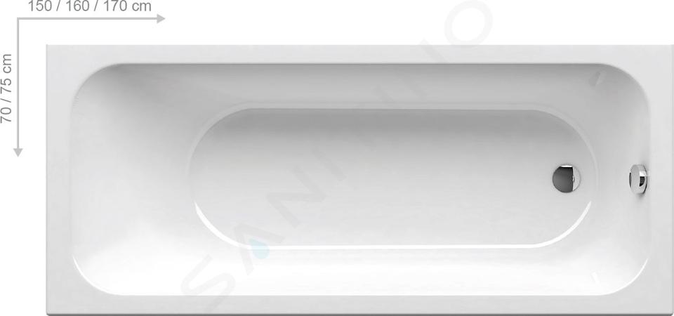 Ravak Chrome - Vasca da bagno rettangolare, 1700x750 mm, bianco C741000000