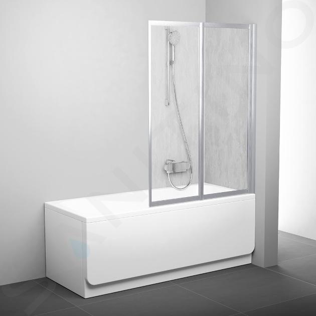 Ravak Supernova - Schermo da bagno pieghevole in due parti VS2 105, 1045x1400 mm, satinato/Rain 796M0U0041