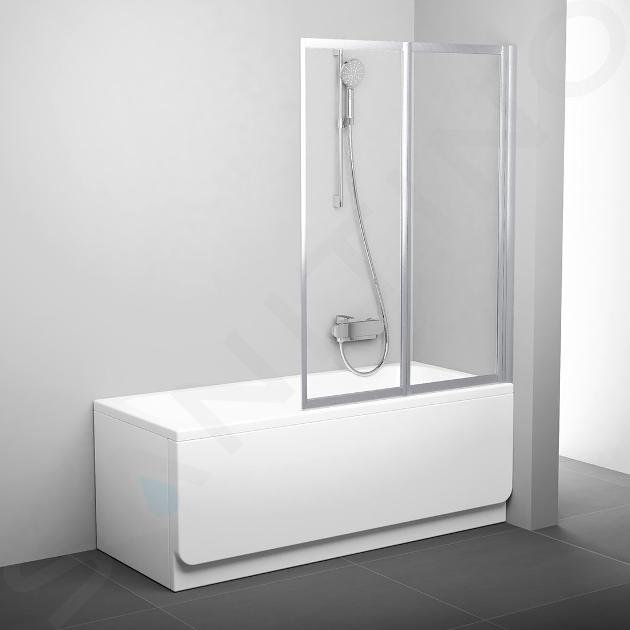 Ravak Supernova - Schermo da bagno pieghevole in due parti VS2 105, 1045x1400 mm, vetro satinato/trasparente 796M0U00Z1