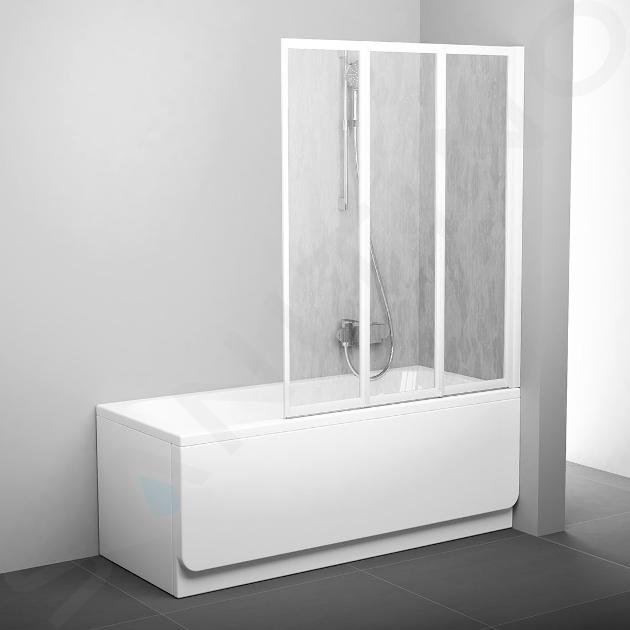 Ravak Supernova - Schermo da bagno pieghevole in tre parti VS3 100, 996x1400 mm, bianco/pioggia 795P010041