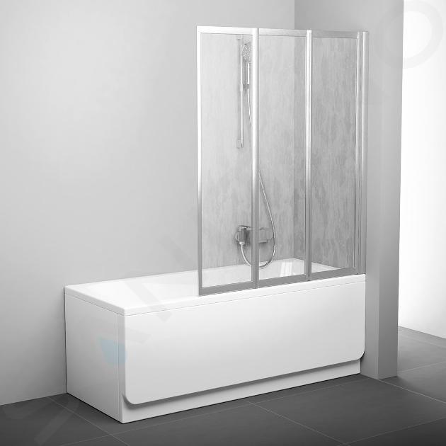 Ravak Supernova - Schermo da bagno pieghevole in tre parti VS3 100, 996x1400 mm, satinato/Rain 795P0U0041