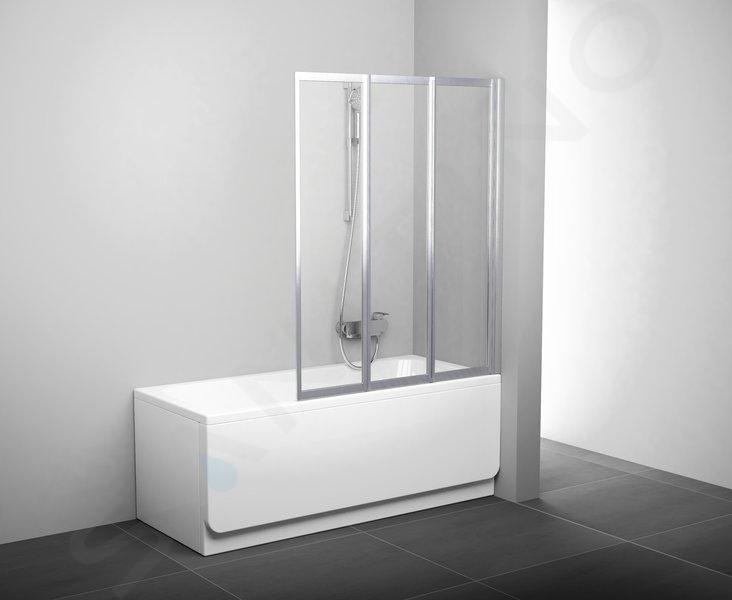 Ravak Supernova - Mampara de baño abatible en tres partes VS3 115, 1146x1400 mm, cristal satinado/transparente 795S0U00Z1