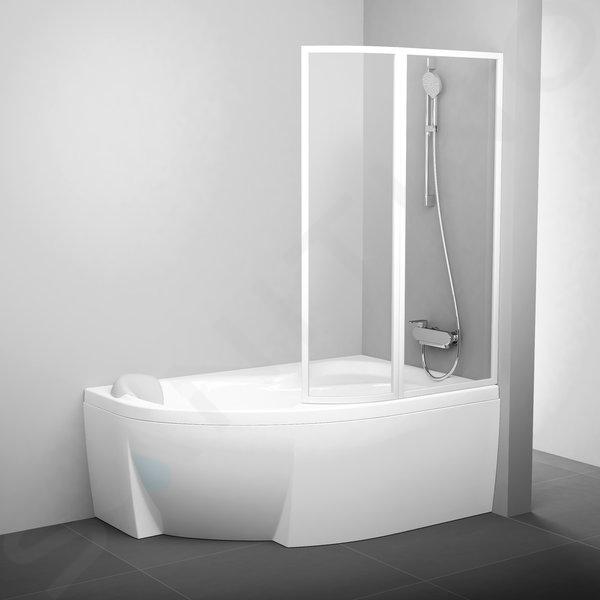 Ravak Supernova - Schermo da bagno VSK2 Rosa 140 L, a sinistra, bianco/vetro 76L70100Z1