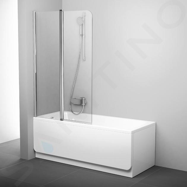 Ravak Chrome - Paroi de baignoire CVS2, gauche, 99x150 cm, aluminium brillant/verre transparent 7QLA0C00Z1