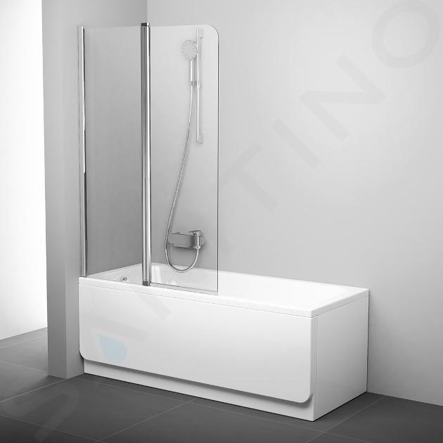 Ravak Chrome - Badewannenabtrennung CVS2, zweiteilig, links, 990x1500 mm, Aluminium glänzend/Glas transparent 7QLA0C00Z1