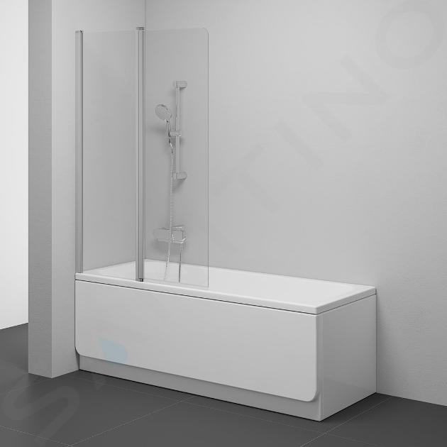 Ravak Chrome - Schermo da bagno in due parti CVS2, a sinistra, 990x1500 mm, vetro satinato/trasparente 7QLA0U00Z1