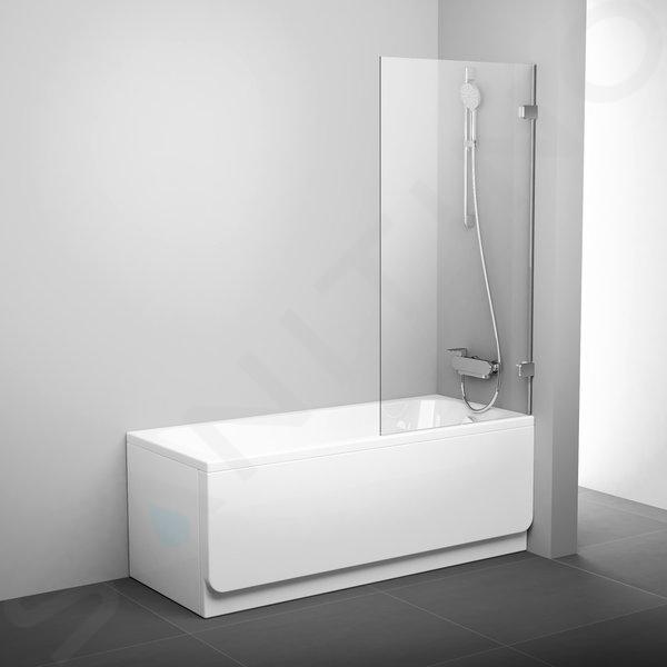 Ravak Brilliant - Paroi de baignoire en une pièce BVS1-80, 80x150 cm, chrome/verre clair 7U840A00Z1