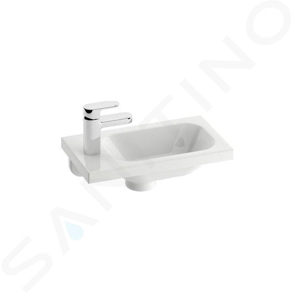 Ravak Chrome - Lavamani 400x220 mm, con 1 foro per miscelatore a sinistra, bianco XJGL1100000