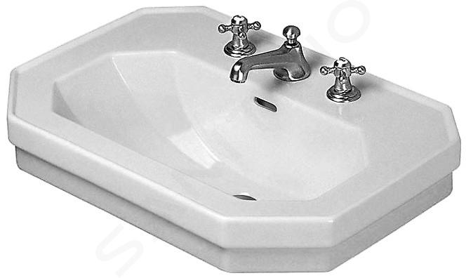 Duravit 1930 - Umývadlo 60x41 cm, s prepadom, 1 otvor na batériu, WonderGliss, biela 04386000001