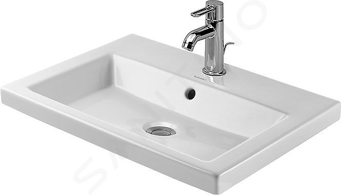 Duravit 2nd floor - Waschbecken mit Überlauf, 580 mm x 470 mm, Weiß - 1 Hahnloch 0347600000