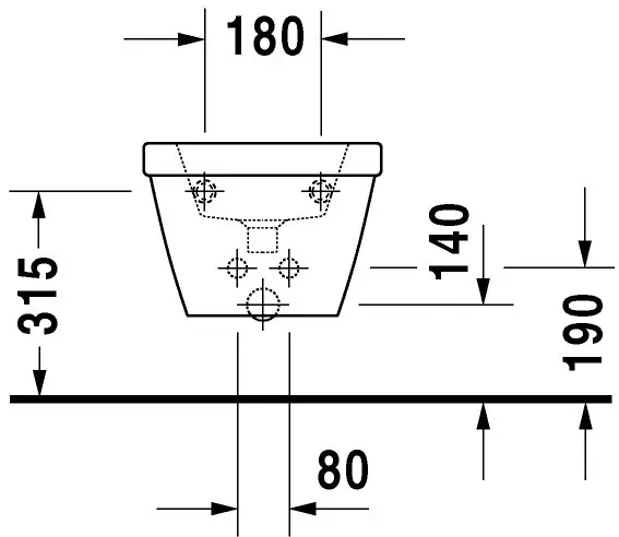 Duravit 2nd floor - Wandbidet, 370x540 mm, wit 2254150000 | Sanitino.be/nl