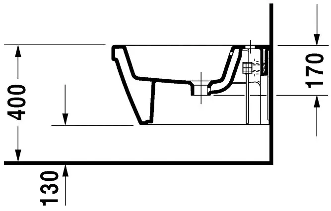 Duravit 2nd floor - Wandbidet, 370x540 mm, wit 2254150000 | Sanitino.be/nl