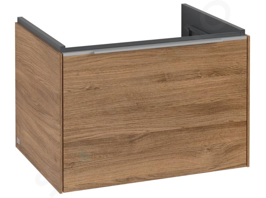 Villeroy & Boch Subway 3.0 - Umyvadlová skříňka, 62x43x48 cm, 1 zásuvka, Oak Kansas/lesklý hliník C57500RH