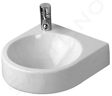 Duravit Architec - Lave-mains 350x380 mm, sans trop-plein, avec trou de robinetterie à droite, WonderGliss, blanc 07663500081